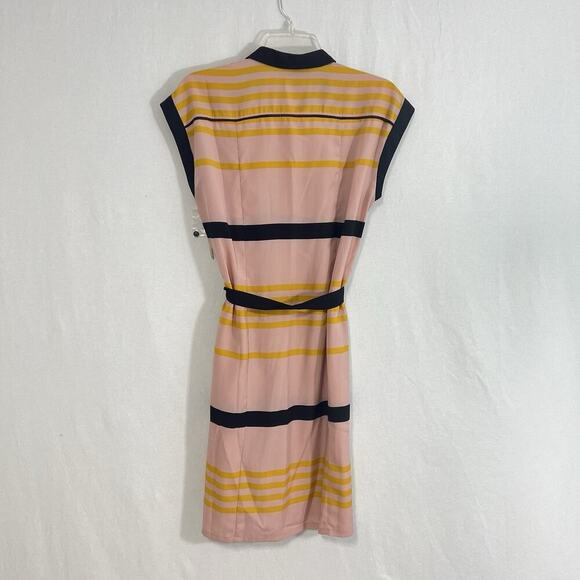Jason Wu for Target Striped Sleeveless Pleated Shift Mini Dress Medium Pink Blac - Picture 7 of 10